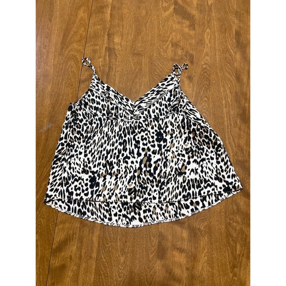 ASOS Leopard Print Satin Tank Shorts Pajama Set Leopard Cheetah Animal Print 6 - Picture 7 of 9